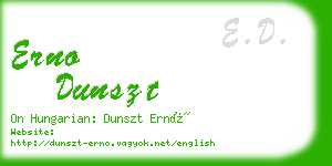 erno dunszt business card